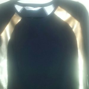 Gottex spandex gold and black exercise top L